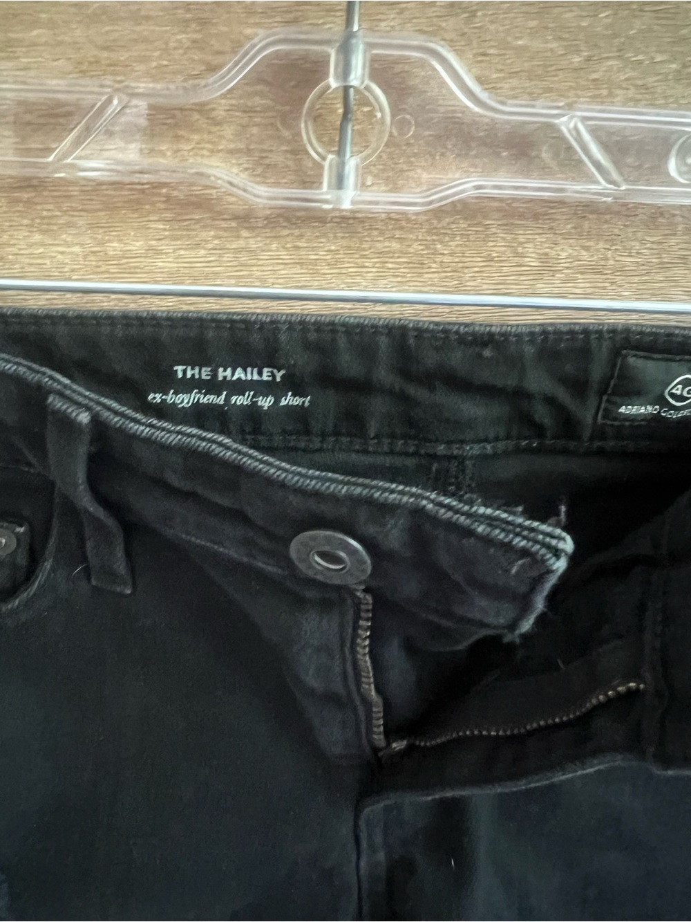 AG Adriano Goldschmied Black Hailer Ex Boyfriend Rolled Cuff Denim Shorts. 27 - Picture 4 of 7